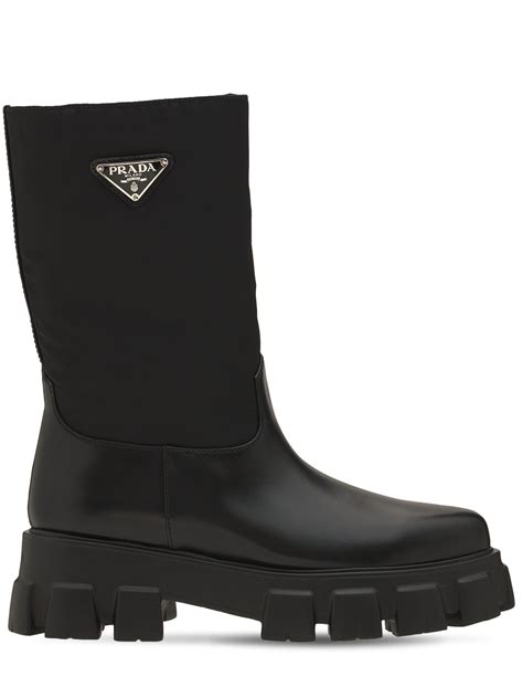 prada leather nylon boots